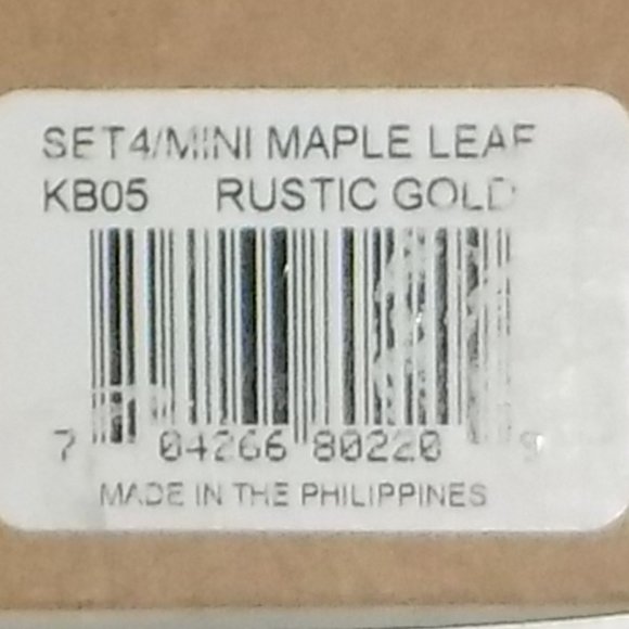 1980's Rustic Gold Mini Maple Leaf Holiday Ornaments by Boston International - Picture 13 of 13